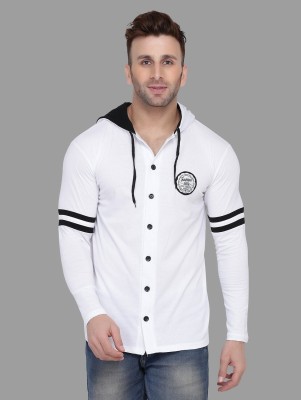 tfurnish Men Striped Casual White Shirt