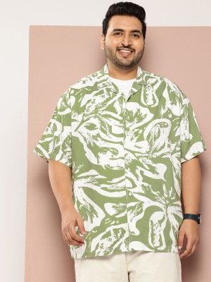 Sztori Men Printed Casual Green Shirt