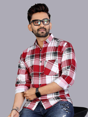 allan peter Men Checkered Casual Multicolor Shirt