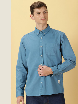 THOMAS SCOTT Men Solid Casual Light Blue Shirt