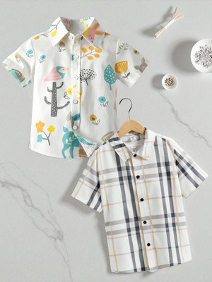 KIDOOZA Boys Printed, Checkered Casual Multicolor Shirt