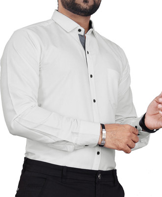 METRONAUT Men Solid Formal White Shirt