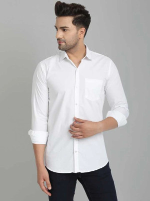 ZENE Men Solid Casual White Shirt