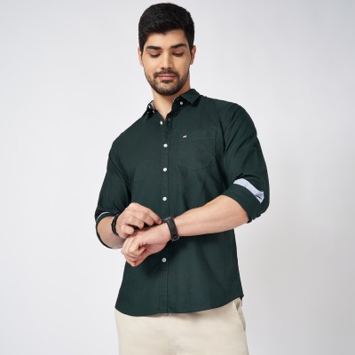 Byford by Pantaloons Men Solid Sports Dark Green Shirt