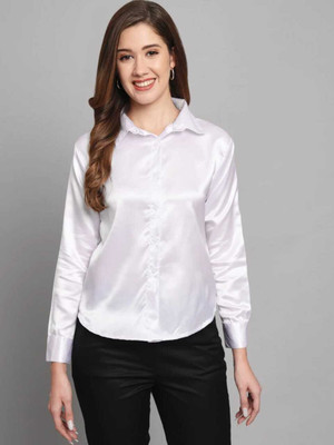 DNA crafted with love Women Solid Formal White Shirt