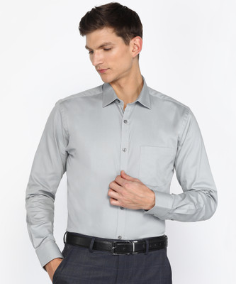 PARK AVENUE Men Solid Formal Grey Shirt