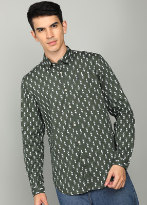 Allen Solly Men Printed Casual Green Shirt