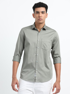 U.S. Pitchers Men Solid Casual Grey Shirt