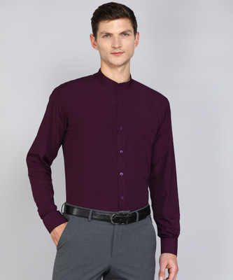 Appel Touch Men Solid Formal Purple Shirt