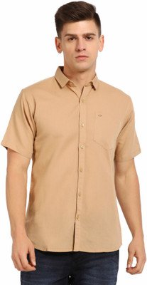 V-MART Men Solid Casual Beige Shirt