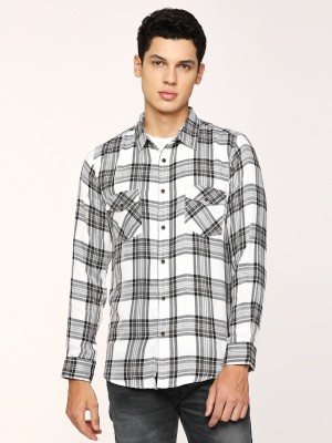 Pepe Jeans Men Checkered Casual Black, Grey, White Shirt