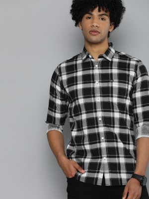 The Indian Garage Co. Men Checkered Casual Black Shirt