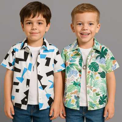 SVHFashion Boys Printed Casual Multicolor Shirt(Pack of 2)