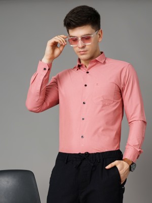 Paul Street Men Solid Casual Pink Shirt