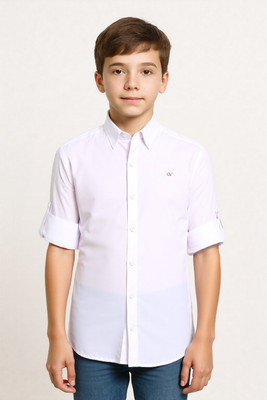 Charchit Boys Solid Casual White Shirt