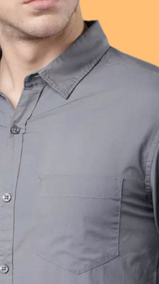 ALVIN ENTERPRISE Men Solid Casual Grey Shirt