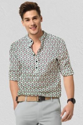 Arth Enterprise Men Printed Casual Grey Shirt