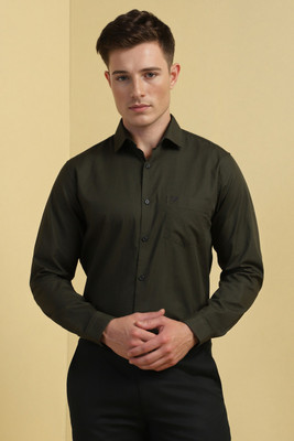 Allen Solly Men Self Design, Solid Formal Green Shirt