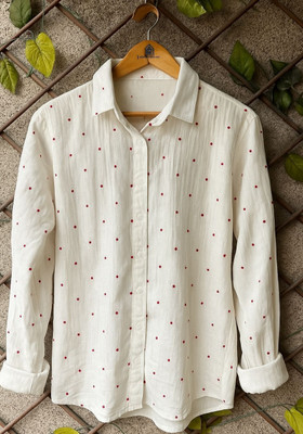 Ataraapparel Women Printed Casual White Shirt