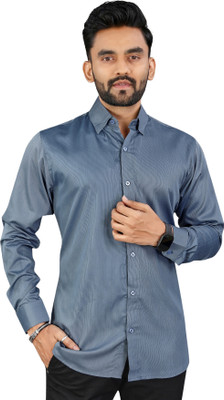 SHIVYM Men Solid Formal Grey Shirt