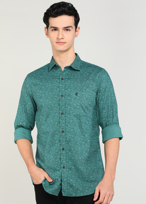 PETER ENGLAND Men Printed Casual Green Shirt