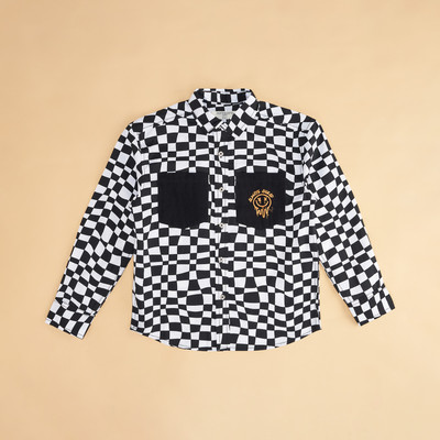 Pantaloons Junior Boys Printed Casual Black, White Shirt