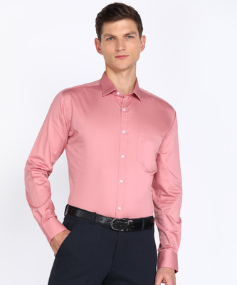 PARK AVENUE Men Solid Formal Red Shirt