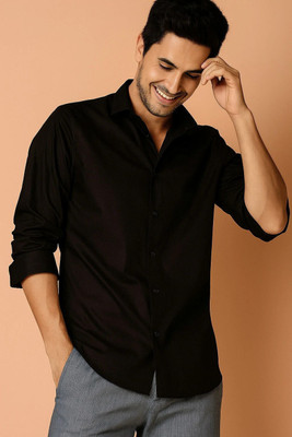 Pactimo Men Solid Casual Black Shirt