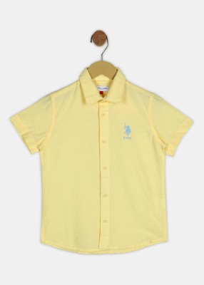 U.S. POLO ASSN. Boys Solid Casual Yellow Shirt