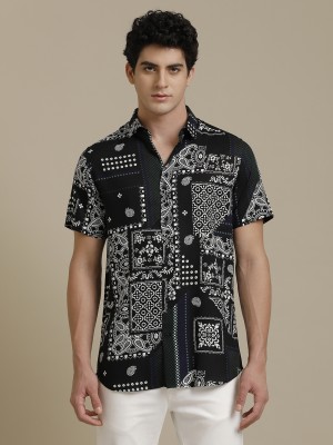 The collection Men Printed Casual Black, White, Blue Shirt