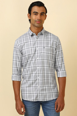 Allen Solly Men Checkered Casual Grey Shirt