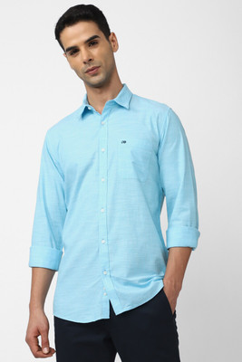 PETER ENGLAND Men Solid Casual Light Blue Shirt