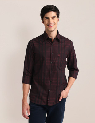 U.S. POLO ASSN. Men Checkered Casual Red Shirt