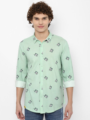 FOREVER 21 Men Graphic Print Casual Green Shirt