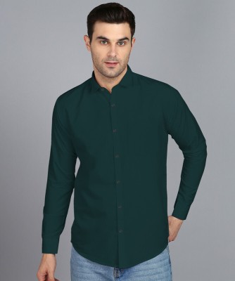 TANISHA FASHION Men Solid Casual Dark Green Shirt