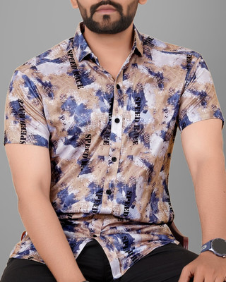 METRONAUT Men Printed Casual Brown Shirt