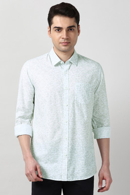PETER ENGLAND Men Printed Casual Light Blue Shirt