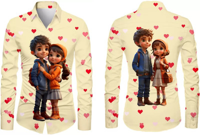 VMENTERPRISE Men Printed Casual Beige Shirt