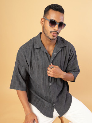 RIGO Men Solid Casual Beige Shirt