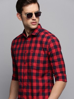 Showoff Men Checkered Casual Red, Dark Blue Shirt