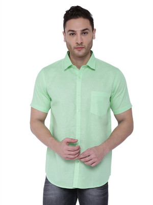 SOUTHBAY Men Solid Formal Light Green Shirt
