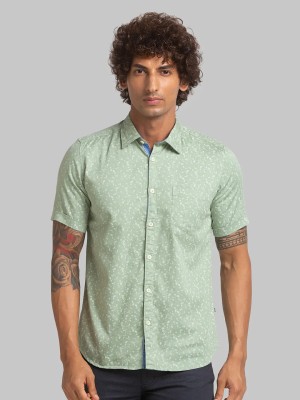 PARX Men Printed Casual Green Shirt