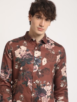 THE BEAR HOUSE Men Printed Casual Brown Shirt