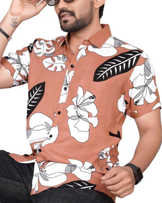 METRONAUT Men Printed Casual Brown Shirt