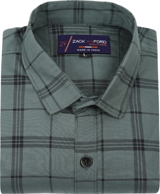 Liza Martin Men Checkered Casual Grey Shirt