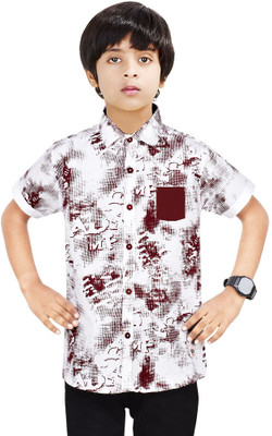 Paper Crane Boys Printed Casual Multicolor Shirt