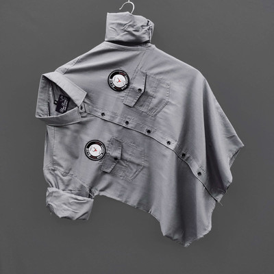 Lonexo Men Solid Casual Grey Shirt