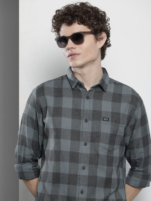 The Indian Garage Co. Men Checkered Casual Blue Shirt