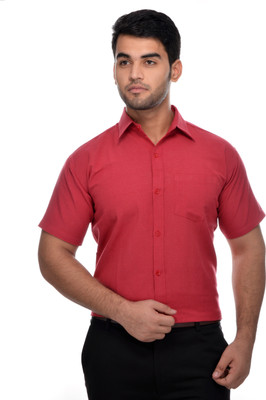 DESHBANDHU KHADI Men Solid Formal Red Shirt