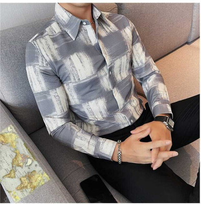 Mahira Enterprise Men Printed Casual Grey Shirt